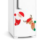 Adesivo Para Geladeira Papai Noel E Rena-p 40x35cm