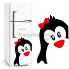 Adesivo Para Geladeira Pinguim Fêmea De Lacinho-m 50x74cm