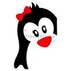 Adesivo Para Geladeira Pinguim Fêmea De Lacinho-m 50x74cm