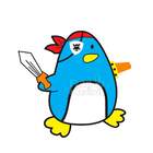 Adesivo Para Geladeira Pinguim Pirata-p 30x28cm