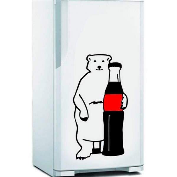 Adesivo Para Geladeira Urso Polar Da Coca Cola-g 48x96cm