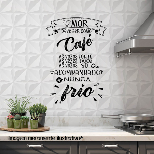 Adesivo Para Parede Amor Deve Ser Com Café