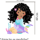 Adesivo Para Parede Sereia Mod15 Medida:53 X 60 Cm