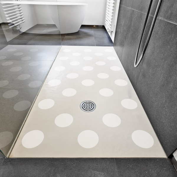 Adesivo para Piso Banheiro Antiderrapante Bolas Brancas 14un