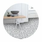 Adesivo Para Piso Ladrilho Cinza Azulado Lavável Antiderrapan