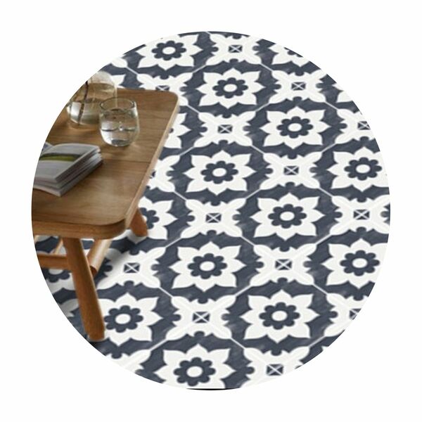 Adesivo Para Piso Ladrilho Geometrico Cinza E Branco Lavável