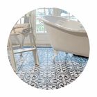 Adesivo Para Piso Preto E Branco Indiano Lavável Antiderrapan