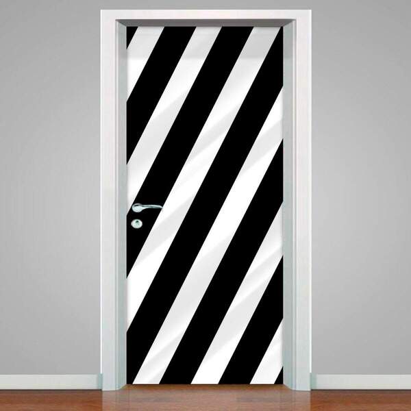Adesivo Para Porta Abstrata 03 Listras-73x210cm