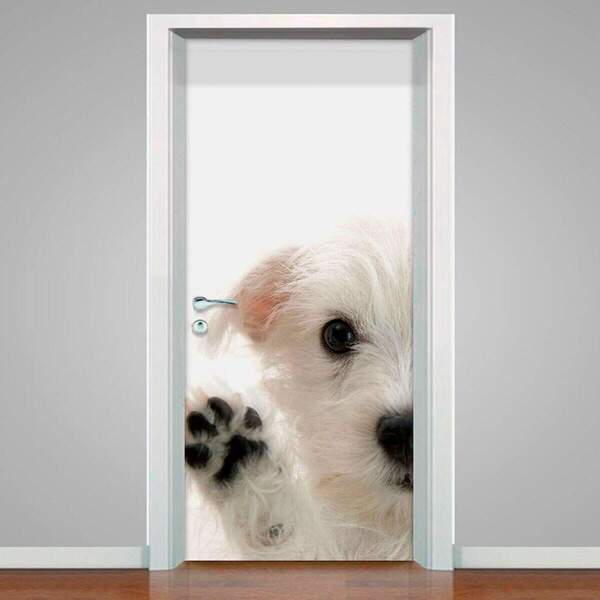 Adesivo Para Porta Animais Cachorrinho-73x210cm