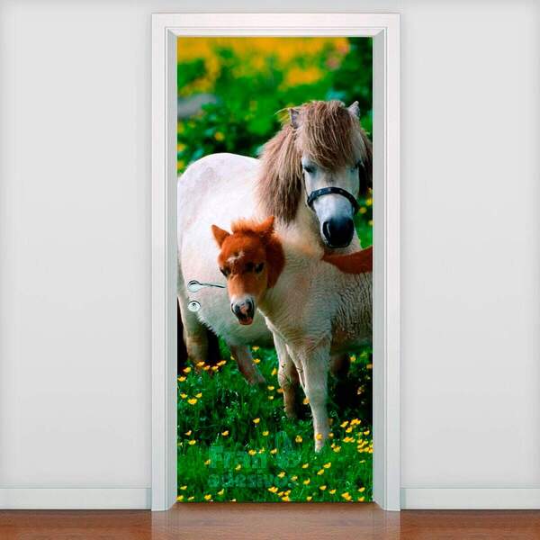 Adesivo Para Porta Animais Cavalo 2 Mod. 11-73x210cm