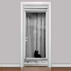 Adesivo Para Porta Animais Gato Na Janela-83x210cm