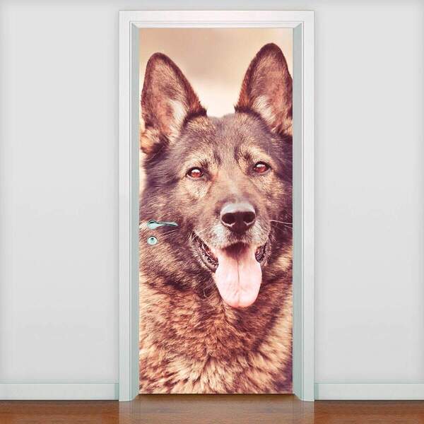 Adesivo Para Porta Animais Pastor Alemão Mod. 20-63x210cm