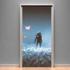 Adesivo Para Porta Astronauta Com Aves-83x210cm