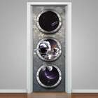 Adesivo Para Porta Astronauta No Espaço-83x210cm