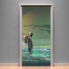 Adesivo Para Porta Astronauta No Mar-63x210cm