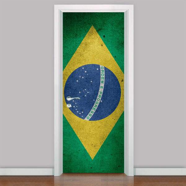 Adesivo Para Porta Bandeira Do Brasil 02-73x210cm