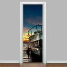 Adesivo Para Porta Barco No Pôr Do Sol-93x210cm