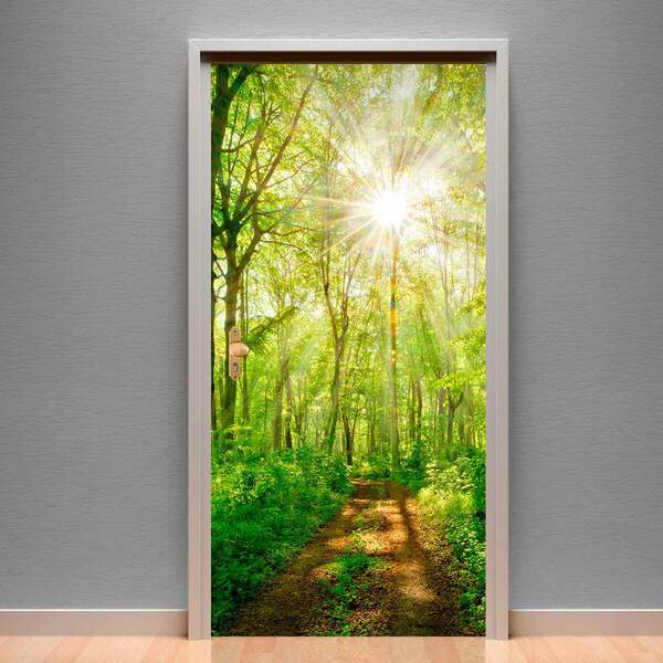 Adesivo Para Porta Caminho Com Árvores-83x210cm