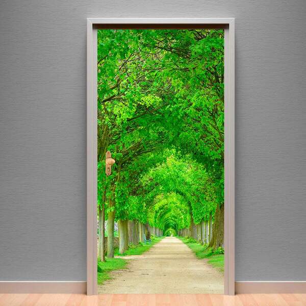 Adesivo Para Porta Caminho Dentro Da Floresta 02-83x210cm