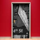 Adesivo Para Porta Cidade De Nova York Placas-73x210cm