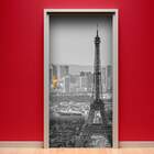 Adesivo Para Porta Cidade De Paris Torre Eiffel-73x210cm
