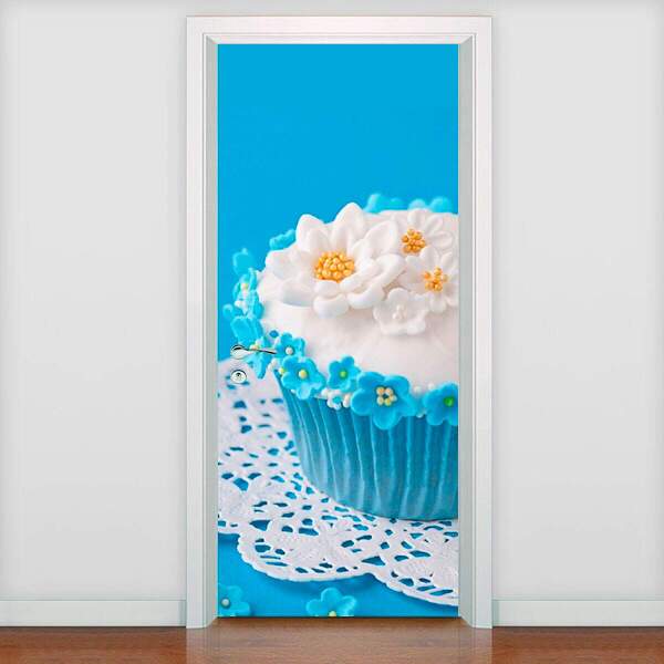 Adesivo Para Porta Cozinha 12 Cupcake-93x210cm