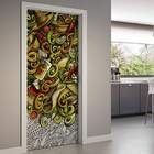 Adesivo Para Porta Cozinha Abstrato-93x210cm