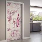 Adesivo Para Porta Cozinha Desenho Safra E Vinho-93x210cm