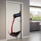 Adesivo Para Porta Cozinha Garrafa E Taça De Vinho-93x210cm