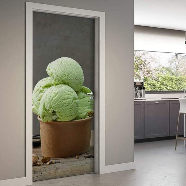 Adesivo Para Porta Cozinha Sorvete-83x210cm