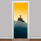 Adesivo Para Porta Cristo Redentor Rio De Janeiro-93x210cm