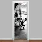 Adesivo Para Porta Crossfit Homem Pegando Peso-73x210cm
