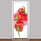 Adesivo Para Porta De Cozinha 3 Pimentas-83x210cm