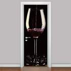 Adesivo Para Porta De Cozinha Taça De Vinho-93x210cm