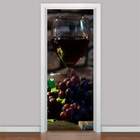 Adesivo Para Porta De Cozinha Taça De Vinho E Uvas-63x210cm
