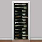 Adesivo Para Porta De Cozinha Talheres Prata-73x210cm