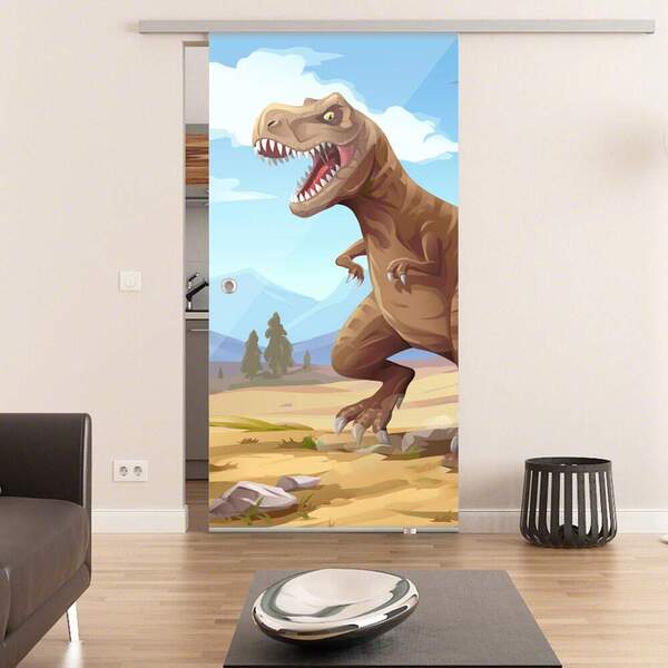 Adesivo Para Porta Dinossauro Rex-63x210cm