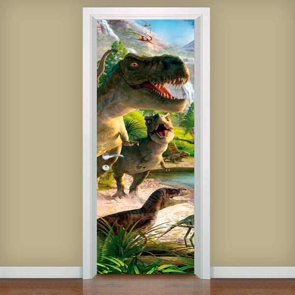 Adesivo Para Porta Dinossauros 02-63x210cm