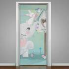 Adesivo Para Porta Elefantinho Coelho E Passarinho-93x210cm