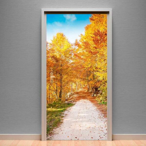 Adesivo Para Porta Estrada De Árvores-93x210cm