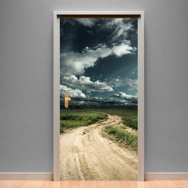 Adesivo Para Porta Estrada De Terra-83x210cm