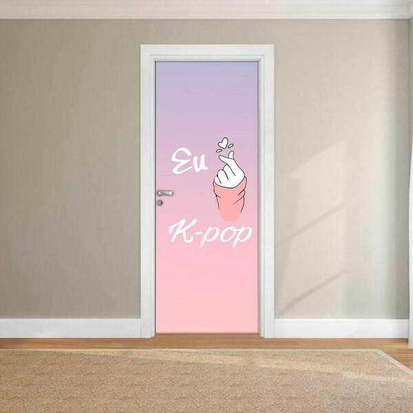 Adesivo Para Porta Eu Amo K-pop-63x210cm