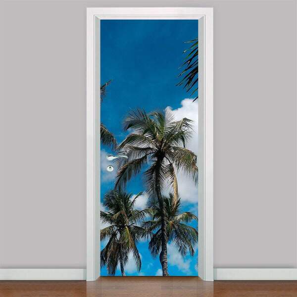 Adesivo Para Porta Florais Coqueiros-63x210cm