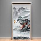 Adesivo Para Porta Florais Nas Montanhas-73x210cm