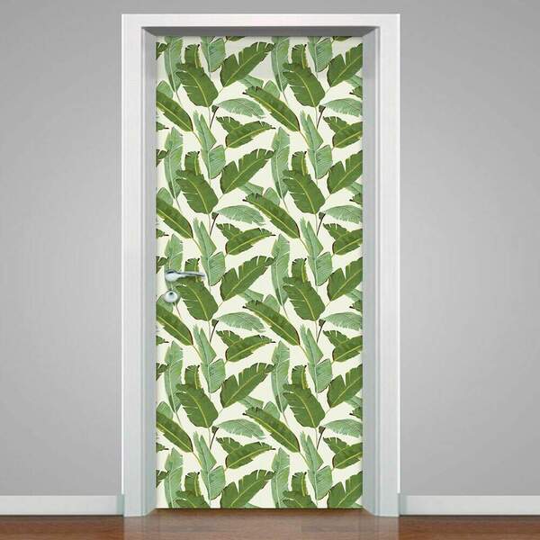 Adesivo Para Porta Folhas Verdes-63x210cm