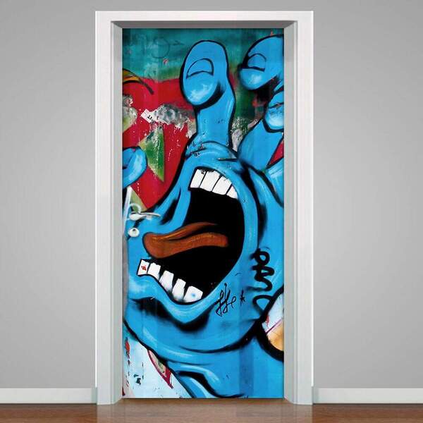 Adesivo Para Porta Grafite Mão-63x210cm