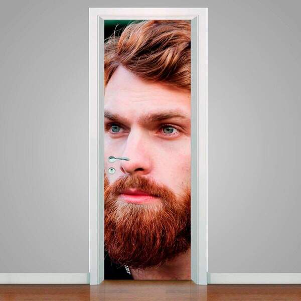 Adesivo Para Porta Homem Com Barba 7-83x210cm