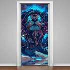 Adesivo Para Porta Leão Galáxia-93x210cm