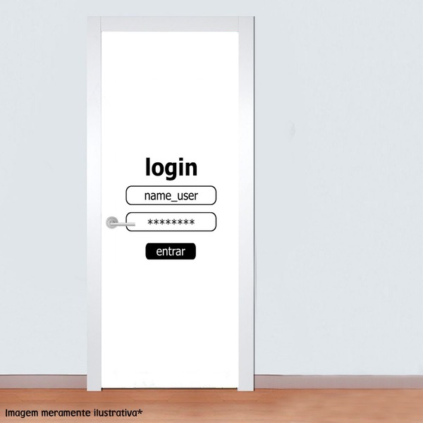 Adesivo Para Porta Login E Senha Para Entrar - *atenção As Me