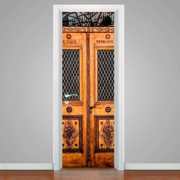 Adesivo Para Porta Madeira Antiga-83x210cm